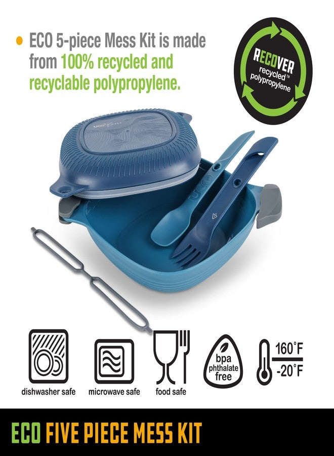 UCO Recycled ECO 5-Piece Camping Mess Kit with Bowl, Plate, and Switch Camping Spork - Image 2